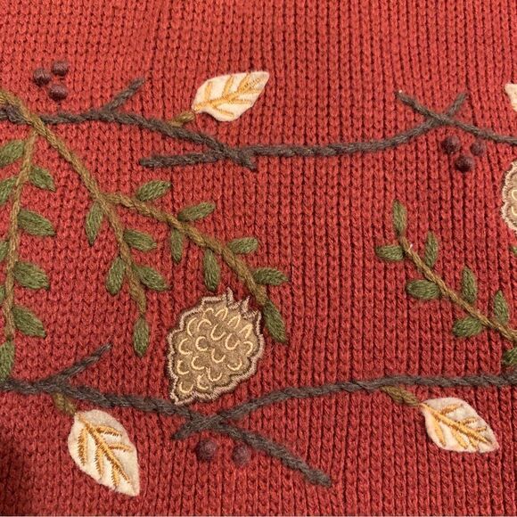 Crystal Kobe Women’s Floral Embroidered Cardigan Sweater Fall Large - Picture 5 of 10